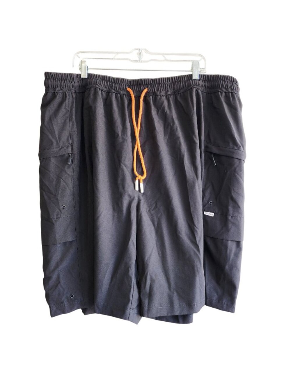 SonicDegree Mens Size 4XL Black Cargo Shorts Elastic Wais Lightweight
